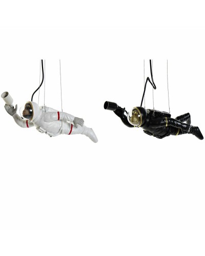 Lampadario DKD Home Decor Nero Bianco Resina 220 V 50 W (46 x 14.5 x 20 cm) (2 pcs)