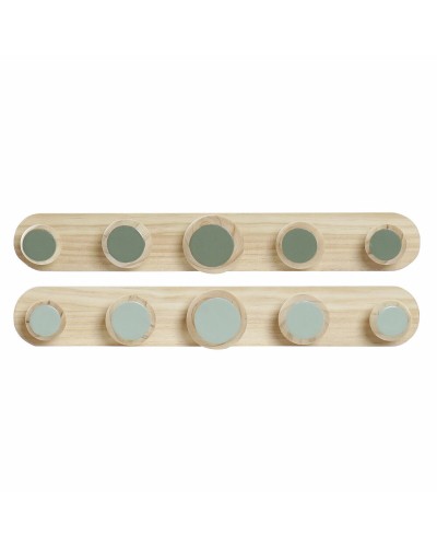 Appendiabiti da parete DKD Home Decor Plastica Legno MDF Tropicale 48 x 6 x 7,5 cm (2 Unità)