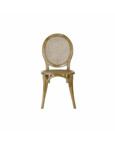 Silla de Comedor DKD Home Decor Marrón claro Ratán Madera de olmo 45 x 42 x 92 cm