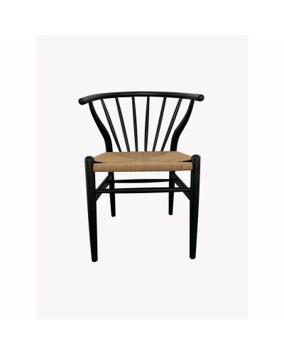 Sedia da Sala da Pranzo DKD Home Decor Nero Multicolore 57 x 47 x 80 cm