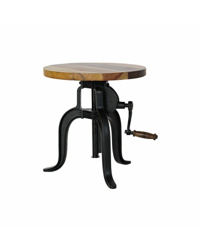 Mesa auxiliar DKD Home Decor Negro Natural Madera Metal 45 x 45 x 42 cm