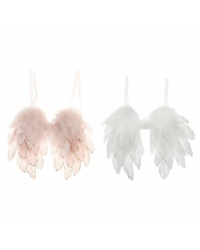 Adorno Navideño DKD Home Decor Plumas (2 pcs) (28 x 4 x 33 cm)