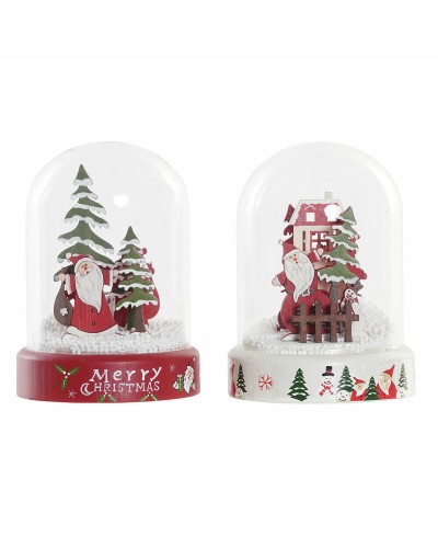 Decorazione Natalizia DKD Home Decor Resina Vetro Babbo Natale (2 pcs) (9 x 9 x 11 cm)