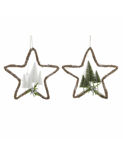 Adorno Navideño DKD Home Decor Ratán (2 pcs) (43 x 10 x 43 cm)