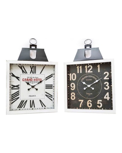 Orologio da Parete DKD Home Decor 60 x 6 x 89 cm Cristallo Nero Bianco Ferro Tradizionale Legno MDF (2 Unità)
