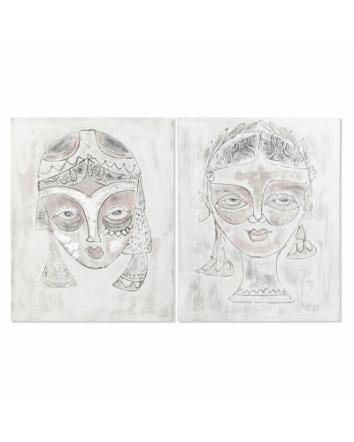 Cuadro DKD Home Decor 80 x 3,7 x 100 cm Cara Colonial (2 Unidades)