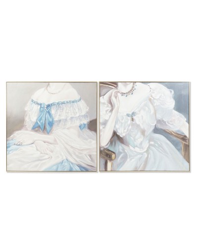 Cuadro DKD Home Decor Mujer Tradicional 102 x 4,5 x 102 cm (2 Unidades)