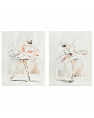 Quadro DKD Home Decor 80 x 3,7 x 100 cm Ballerina Classica Romantico (2 Unità)