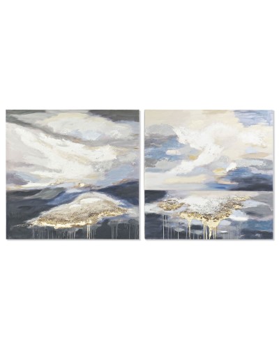 Cuadro DKD Home Decor 100 x 3,5 x 100 cm Abstracto Moderno (2 Unidades)