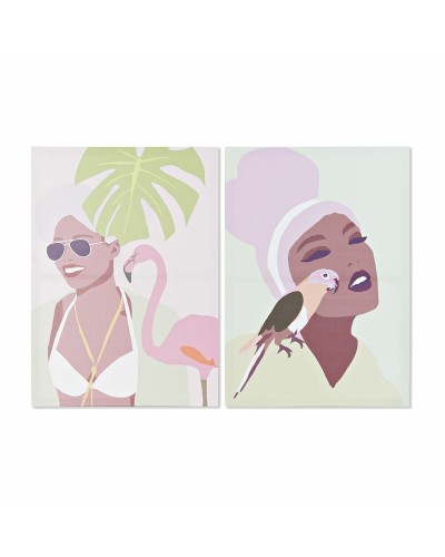 Cuadro DKD Home Decor Tropical (50 x 1,8 x 70 cm) (2 Unidades)