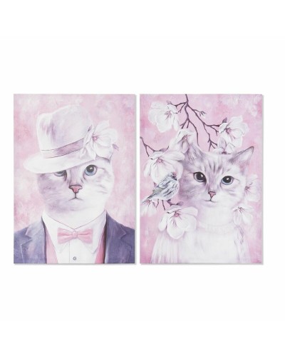 Cuadro DKD Home Decor Gato (50 x 1,8 x 70 cm) (2 Unidades)