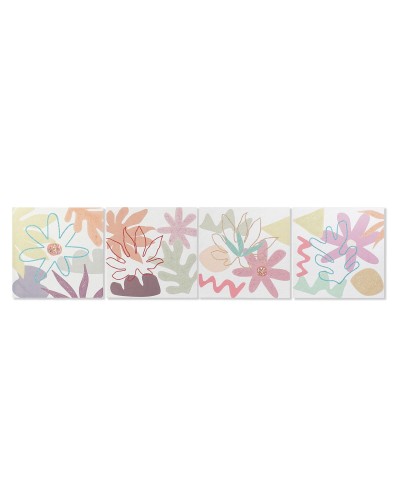 Tela DKD Home Decor Fiori (60 x 1,8 x 60 cm) (4 Unità)