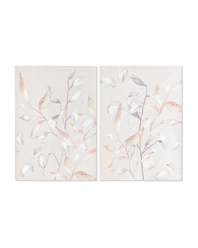 Cuadro DKD Home Decor Hoja de planta (2 Unidades) (50 x 3 x 70 cm)