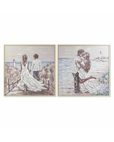 Cuadro DKD Home Decor Playa (100 x 4 x 100 cm) (2 Unidades)