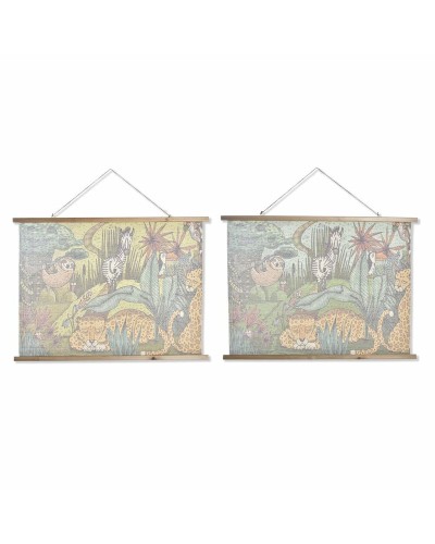 Cuadro DKD Home Decor Infantil Animales 100 x 2 x 75 cm (2 Unidades)
