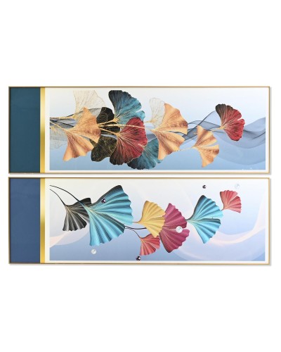 Cuadro DKD Home Decor 180 x 3 x 60 cm Moderno Hoja de planta (2 Unidades)