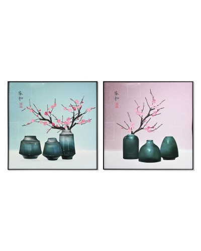 Cuadro DKD Home Decor Jarrón Oriental (80 x 3 x 80 cm) (2 Unidades)