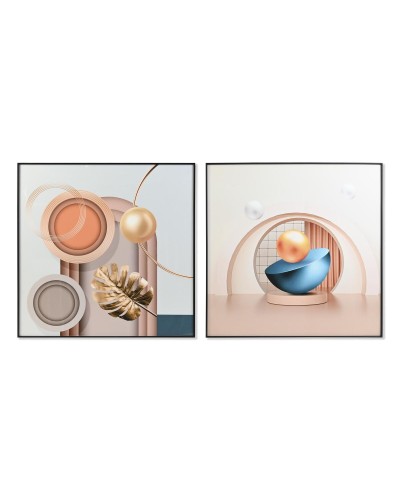 Quadro DKD Home Decor Astratto 80 x 3 x 80 cm (2 Unità)