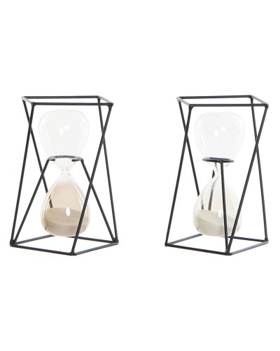 Reloj de Arena DKD Home Decor Negro Ambar Terracota 14 x 14 x 19 cm