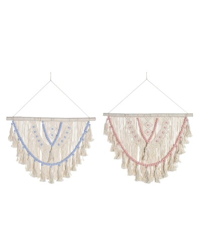 Decorazione da Parete DKD Home Decor 70 x 3 x 85 cm Azzurro Rosa Crema (2 Unità)