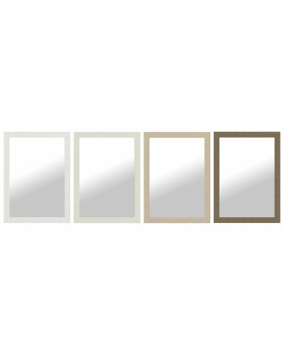 Espejo de pared DKD Home Decor Marrón Negro Gris oscuro Marfil 70 x 2 x 97 cm (4 Unidades)
