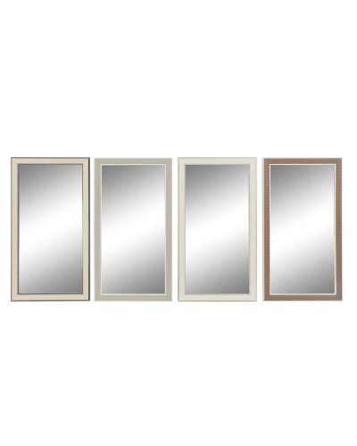 Specchio da parete DKD Home Decor Cristallo Marrone Bianco Grigio scuro PS Tradizionale 4 Unità (36 x 2 x 66 cm)