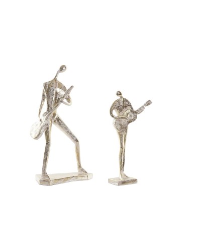 Statua Decorativa DKD Home Decor 21 x 13 x 42 cm 17 x 7,5 x 33 cm Dorato Musicista (2 Unità)