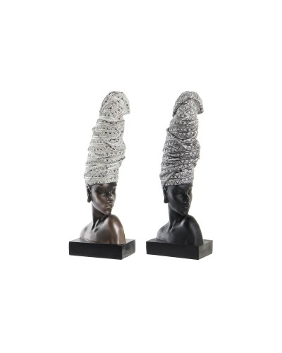Statua Decorativa DKD Home Decor Resina Africana (15,5 x 13,5 x 42 cm) (2 Unità)