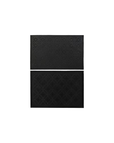 Felpudo DKD Home Decor Negro Goma 2 Unidades (60 x 40 x 0,3 cm)