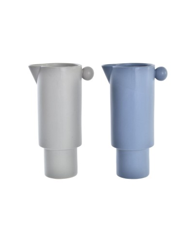 Vaso DKD Home Decor Porcellana Grigio Azzurro (16 x 11 x 30 cm) (2 Unità)