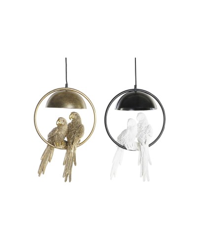 Lámpara de Techo DKD Home Decor Dorado Blanco 220 V 50 W (29,5 x 22 x 44,5 cm) (2 Unidades)