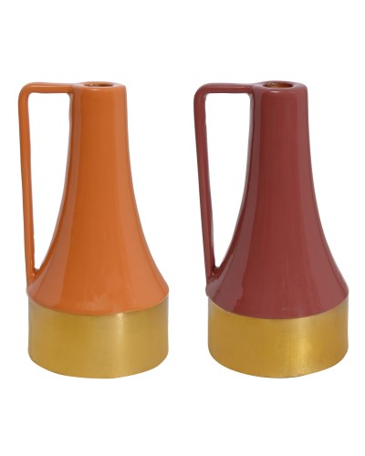 Portacandele DKD Home Decor Metallo Laccato (11 x 11 x 20 cm) (2 Unità)