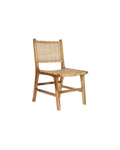 Sedia DKD Home Decor 51 x 48 x 86 cm 51 x 54 x 86 cm Naturale Teca Marrone Chiaro Rattan