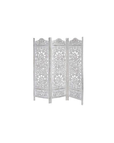 Biombo DKD Home Decor Blanco Madera de mango Madera MDF 150 x 2 x 180 cm