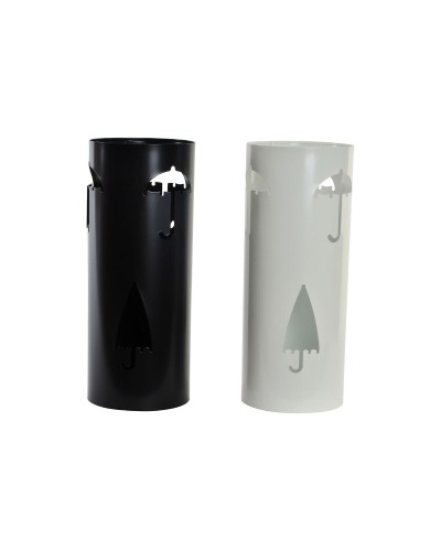 Portaombrelli DKD Home Decor 19 x 47 cm Bianco Nero Acciaio Ombrelli 19 x 19 x 47 cm (2 Unità)