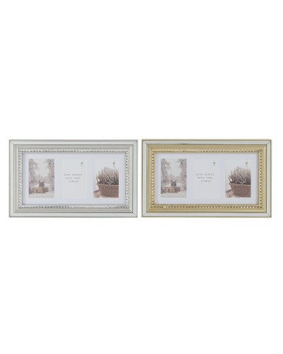 Cornice Portafoto DKD Home Decor Luxury Dorato Argentato Cristallo polistirene Tradizionale 46,5 x 2 x 28,5 cm (2 Unità)