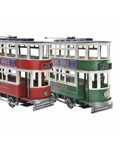 Figura Decorativa DKD Home Decor Rojo Verde Tren Vintage 28 x 9 x 20 cm (2 Unidades)
