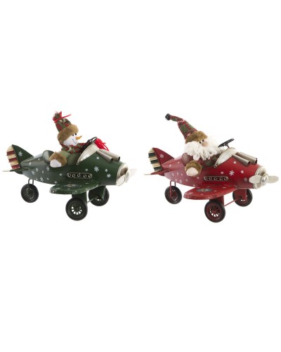 Decorazione Natalizia DKD Home Decor Aereo Metallo (36,5 x 23 x 25 cm) (2 Unità)