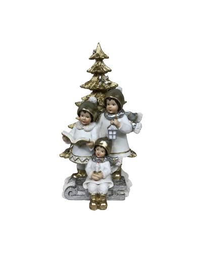 Adorno Navideño DKD Home Decor Resina Niños (11,5 x 11,5 x 21 cm) (2 Unidades)