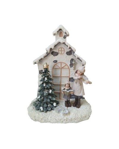 Adorno Navideño DKD Home Decor Resina Casa (16,5 x 9 x 21 cm) (2 Unidades)