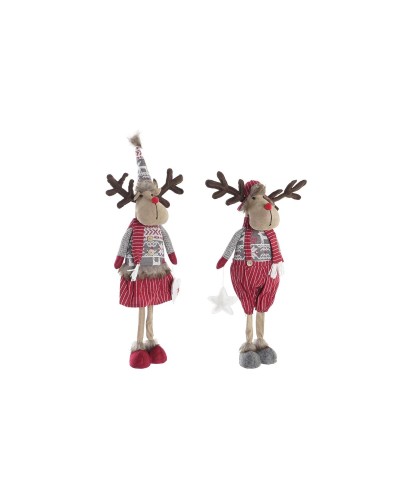 Statua Decorativa DKD Home Decor Natale Renna Poliestere (20 x 10 x 58 cm) (2 Unità)