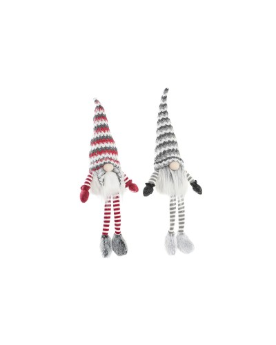 Figura Decorativa DKD Home Decor Navidad Gnomo Luz LED Poliéster (22 x 12 x 64 cm) (2 Unidades)