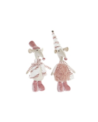 Statua Decorativa DKD Home Decor Rosa Mouse 16 x 11 x 55 cm (2 Unità)