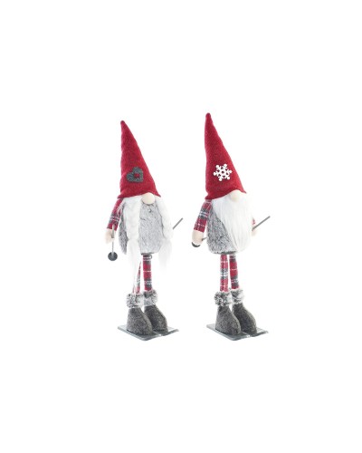 Statua Decorativa DKD Home Decor Natale Gnomo Poliestere (16 x 12 x 46 cm) (2 Unità)