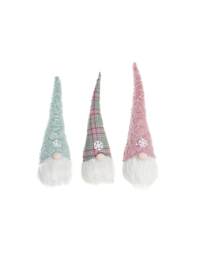 Babbo Natale DKD Home Decor Rosso Verde Rosa Gnomo 17 x 16 x 54 cm (3 Unità)