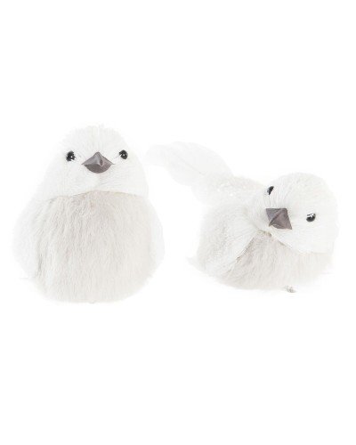 Adorno Navideño DKD Home Decor Espuma Pájaro Pluma (10 x 6 x 8 cm) (2 Unidades)