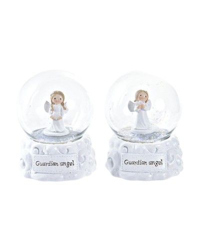 Bola de Nieve DKD Home Decor Blanco 6,5 x 6,5 x 8,5 cm (2 Unidades)