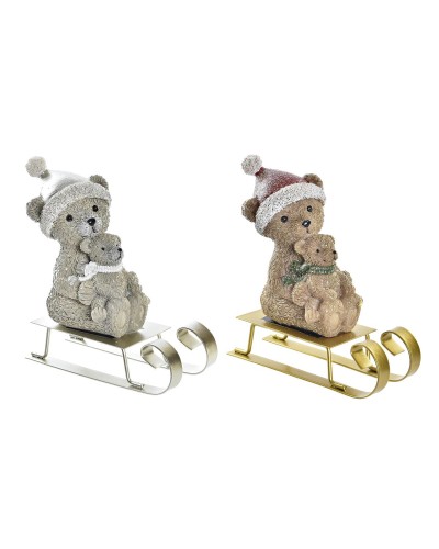 Decorazione Natalizia DKD Home Decor Resina Orso (10 x 4 x 9,5 cm) (2 Unità)