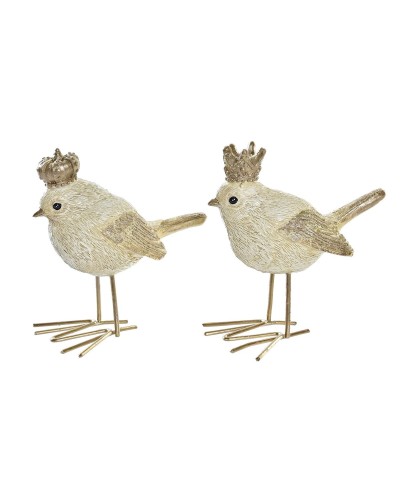 Decorazione Natalizia DKD Home Decor Resina Uccello (11 x 5 x 9,5 cm) (2 Unità)