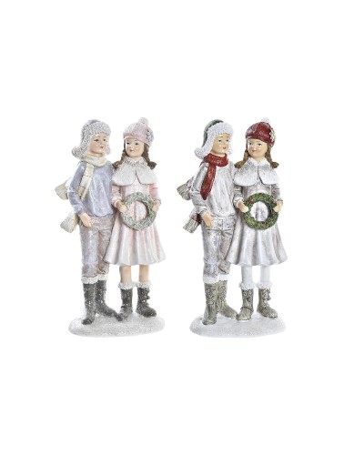 Adorno Navideño DKD Home Decor Resina Pareja (10,5 x 7 x 20,5 cm) (2 Unidades)